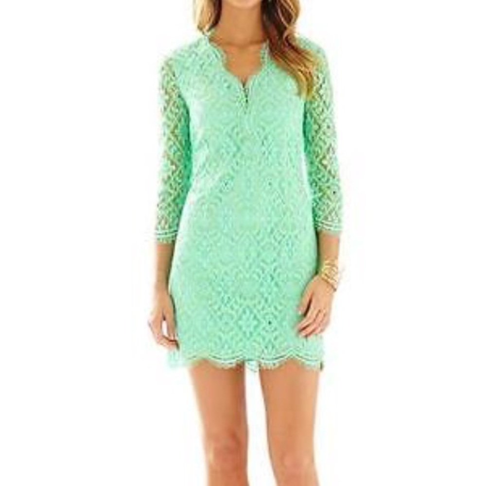 LILY PULITZER MERYL LACE V NECK DRESS